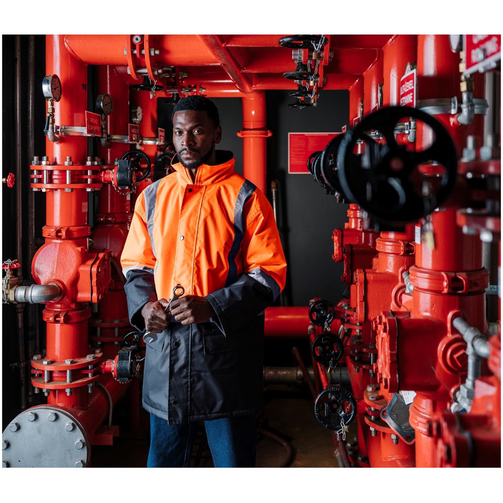 lifestyle Hazard Padded Two-Tone Hi-Viz Reflective Jacket lifestyle Hazard Padded Two-Tone Hi-Viz Reflective Jacket